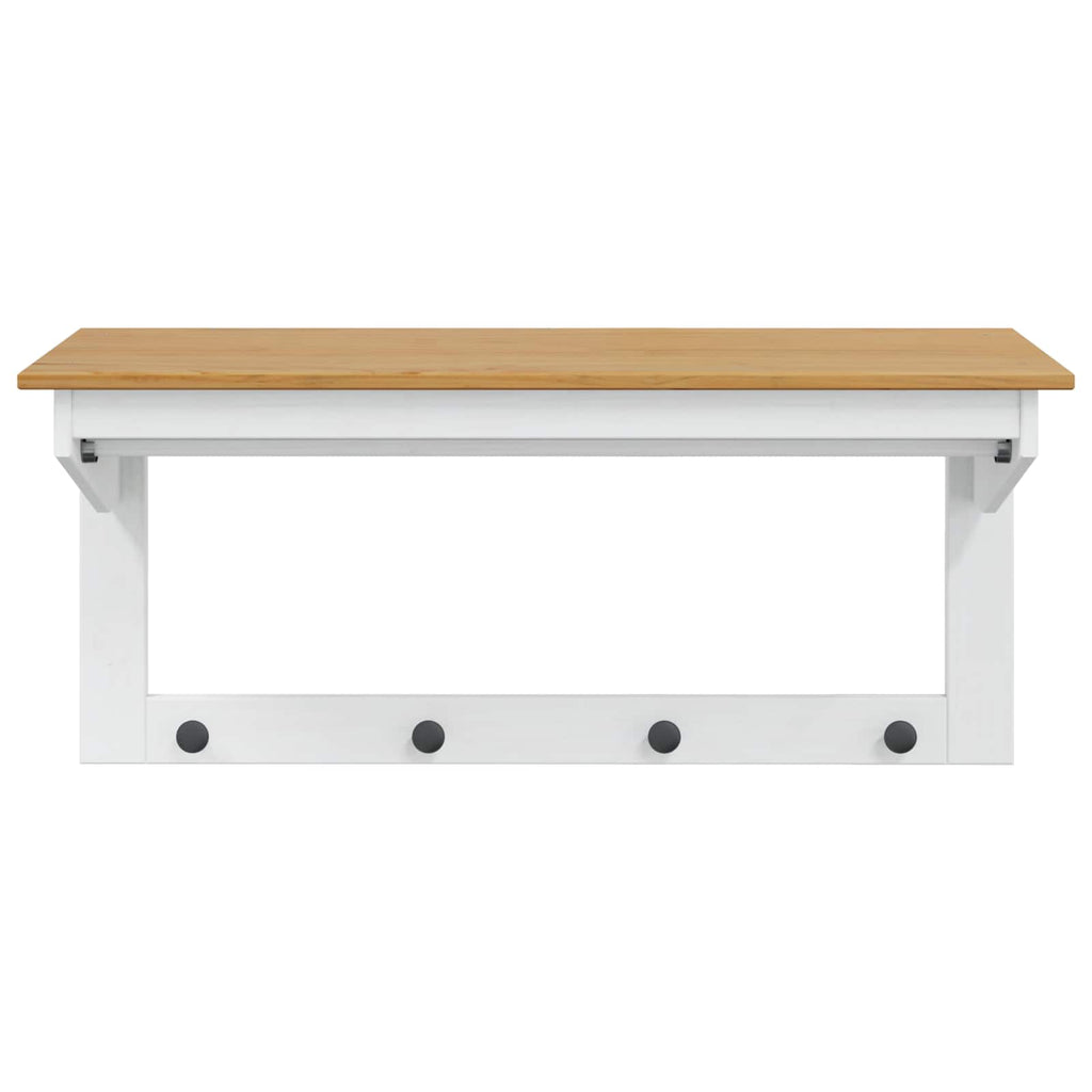 vidaXL Garderobenständer HILL Weiß und Honigbraun 90 x 35 x 41,5 cm