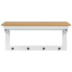 vidaXL Garderobenständer HILL Weiß und Honigbraun 90 x 35 x 41,5 cm