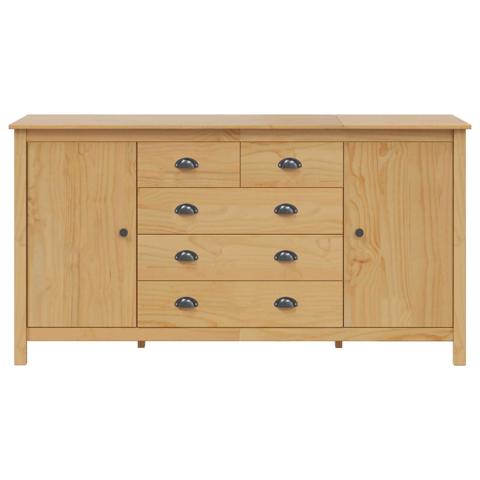 vidaXL Sideboard HILL Honigbraun 154 x 40 x 80 cm Massives Kiefernholz