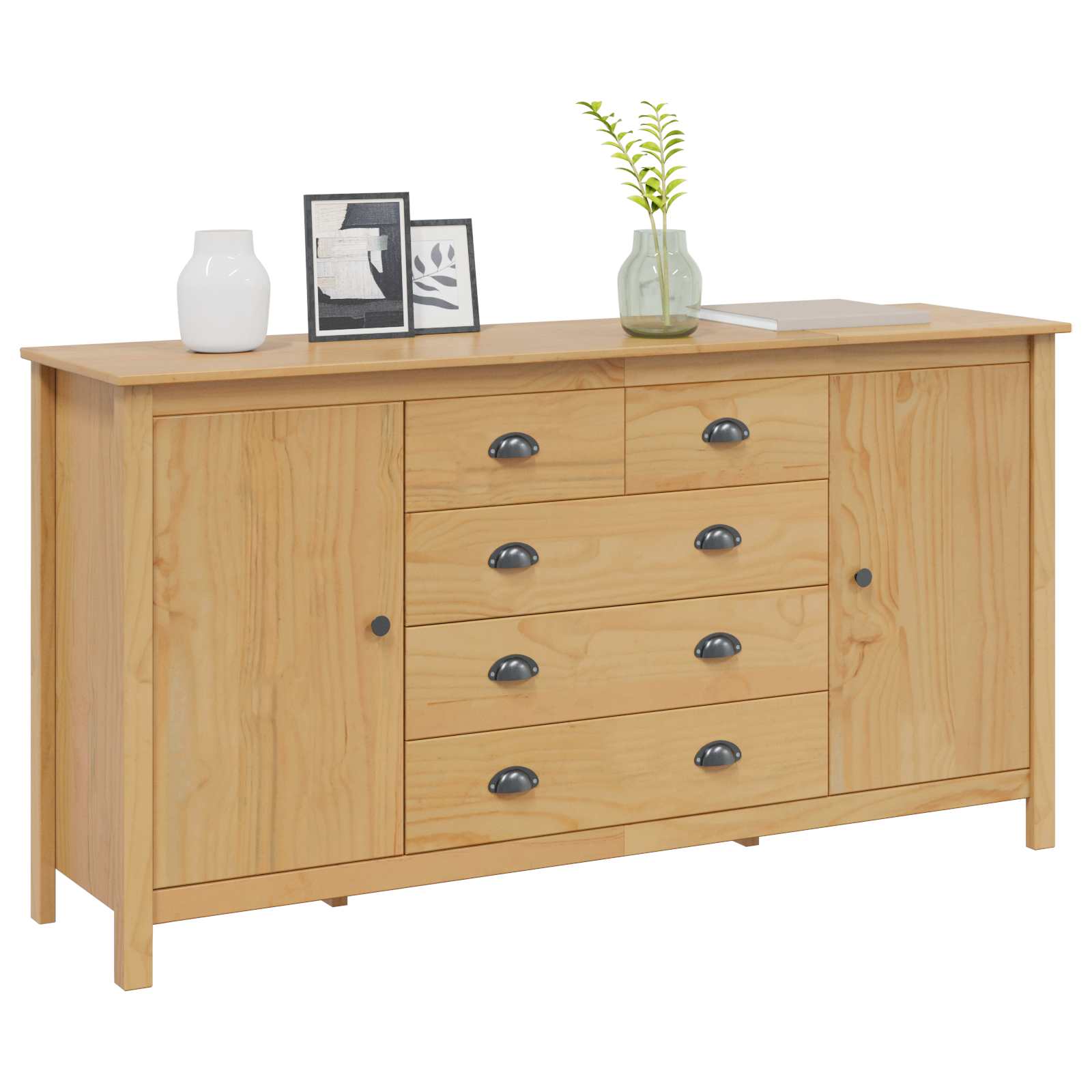 vidaXL Sideboard HILL Honigbraun 154 x 40 x 80 cm Massives Kiefernholz