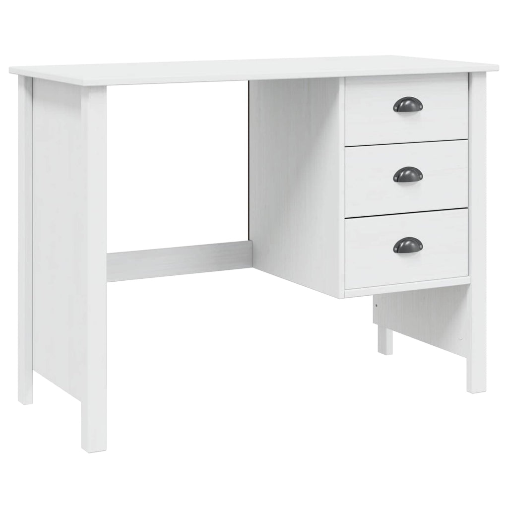 vidaXL Schreibtisch mit Schubladen HILL Weiß 100 x 45 x 74 cm