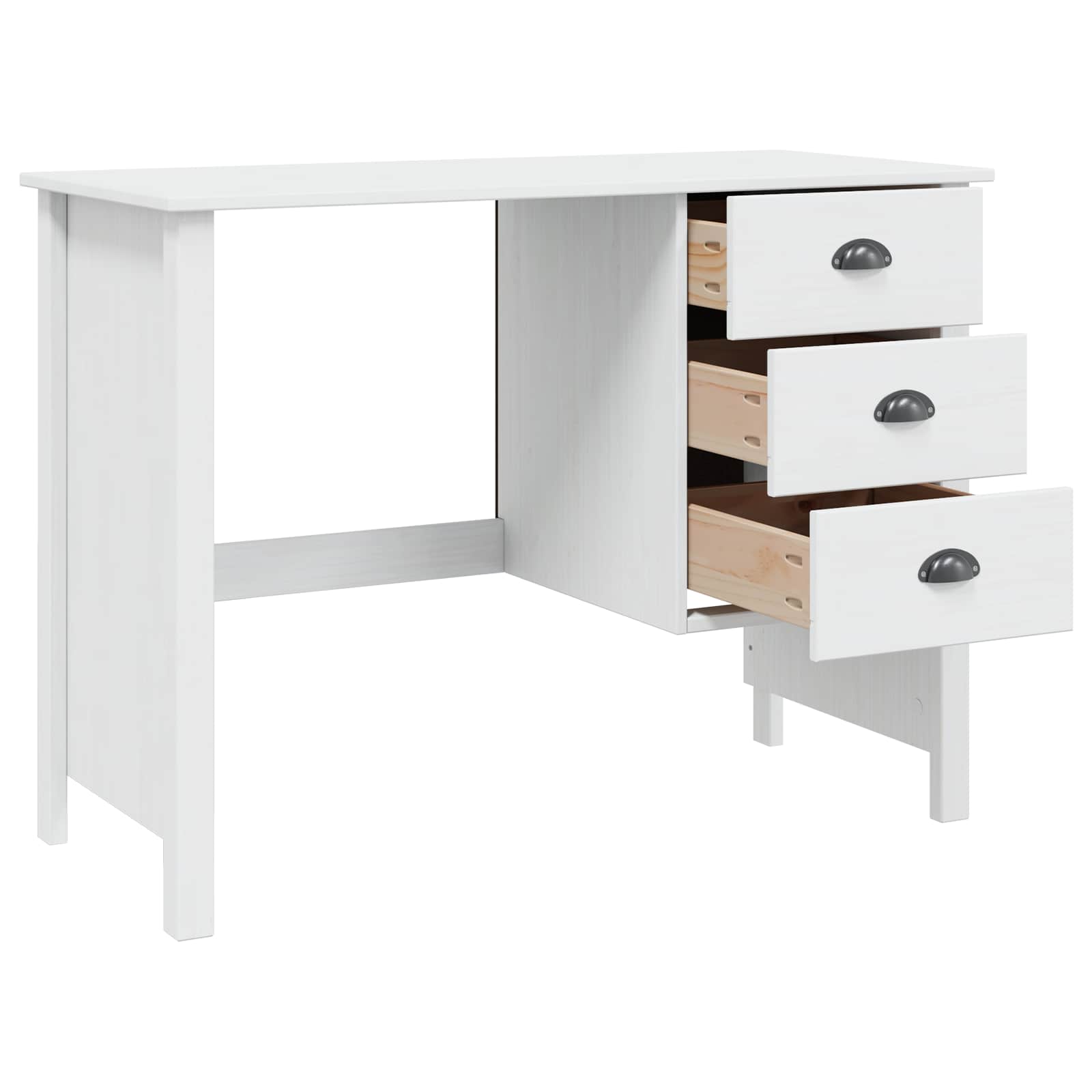 vidaXL Schreibtisch mit Schubladen HILL Weiß 100 x 45 x 74 cm
