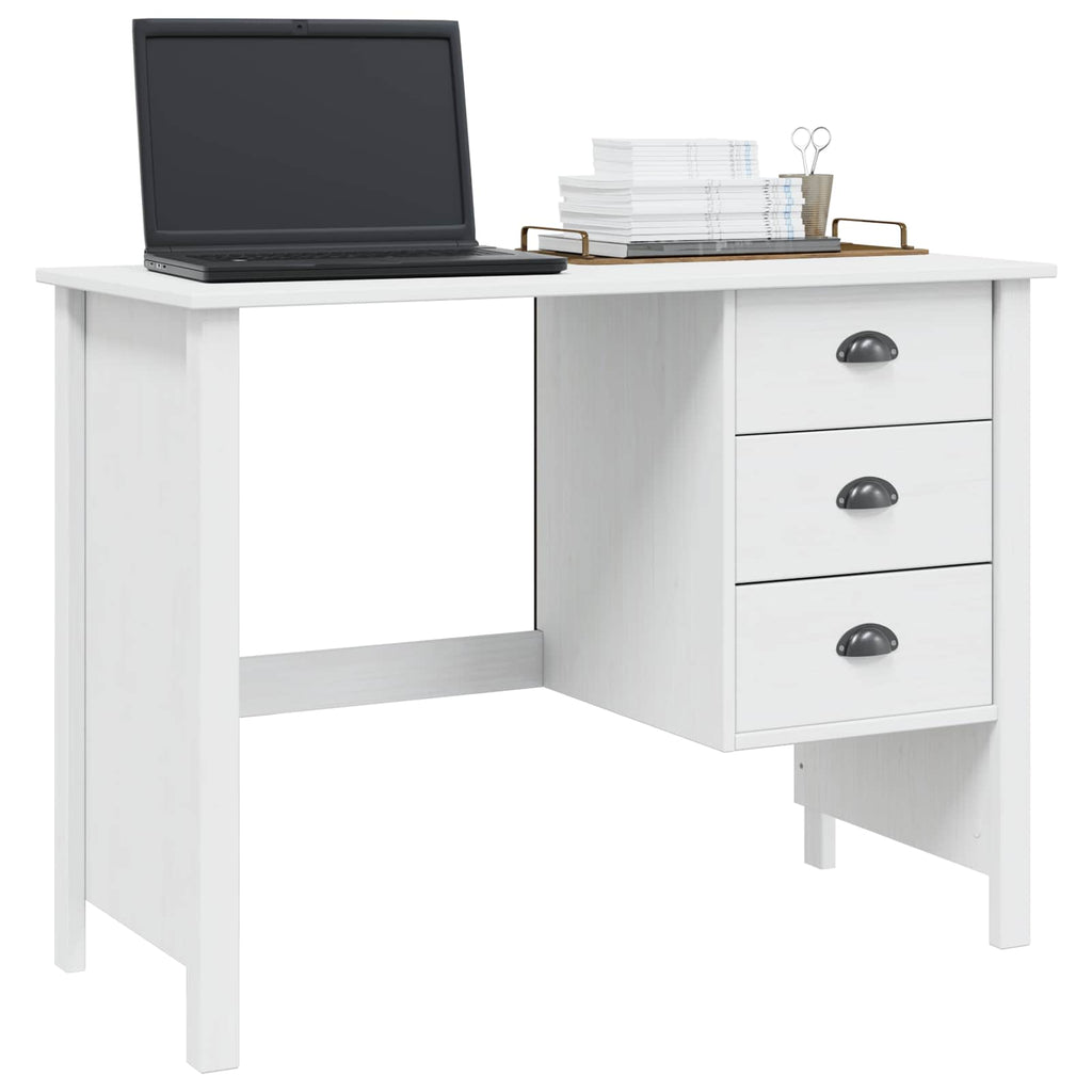 vidaXL Schreibtisch mit Schubladen HILL Weiß 100 x 45 x 74 cm