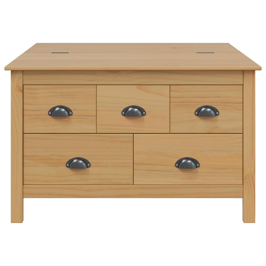 vidaXL Couchtisch mit Schubladen HILL Honigbraun 79,5 x 79,5 x 49 cm