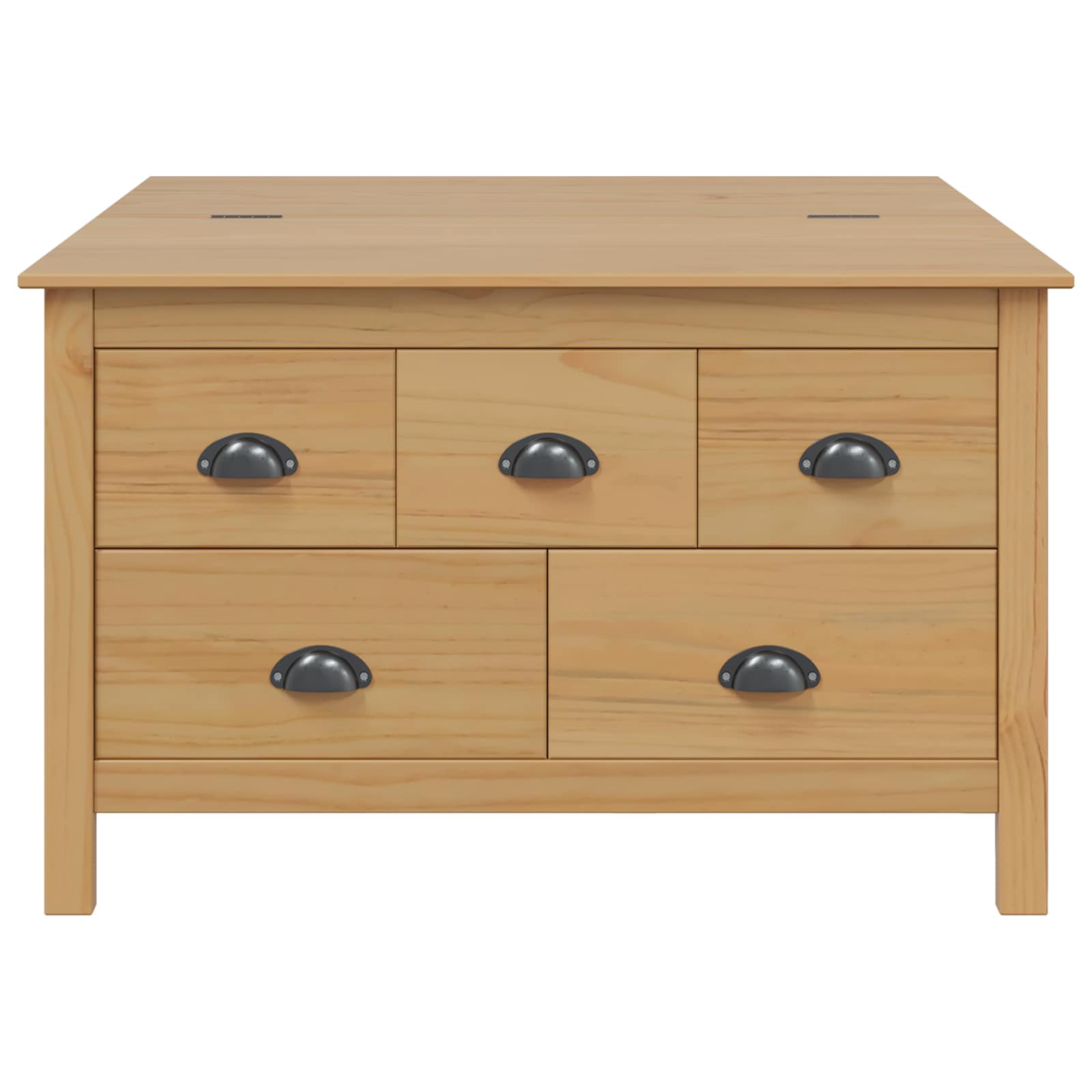 vidaXL Couchtisch mit Schubladen HILL Honigbraun 79,5 x 79,5 x 49 cm