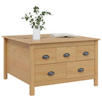 vidaXL Couchtisch mit Schubladen HILL Honigbraun 79,5 x 79,5 x 49 cm