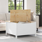 vidaXL Couchtisch HILL Weiß und Honigbraun 79,5 x 79,5 x 49 cm
