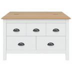 vidaXL Couchtisch HILL Weiß und Honigbraun 79,5 x 79,5 x 49 cm