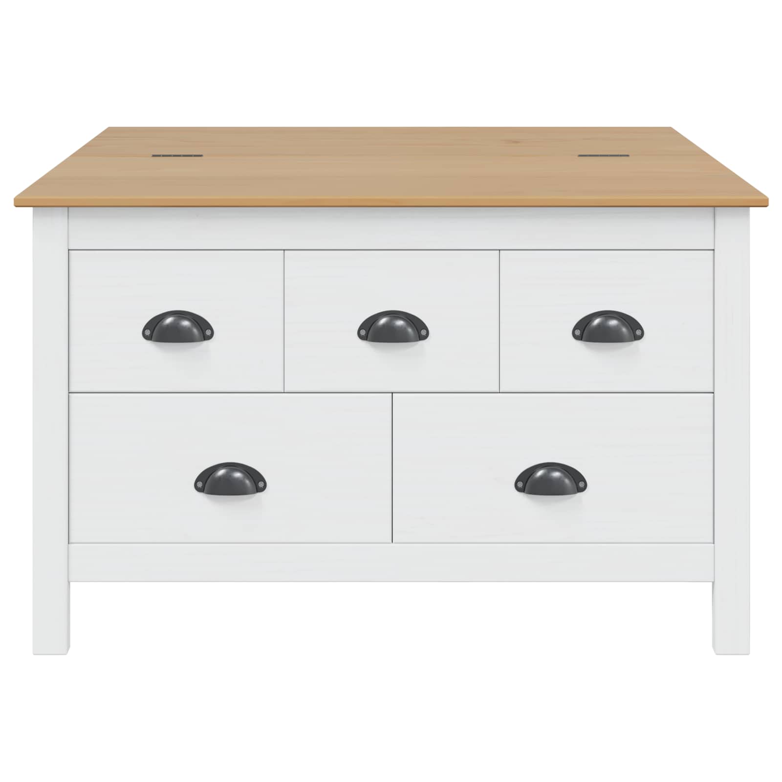 vidaXL Couchtisch HILL Weiß und Honigbraun 79,5 x 79,5 x 49 cm