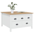 vidaXL Couchtisch HILL Weiß und Honigbraun 79,5 x 79,5 x 49 cm