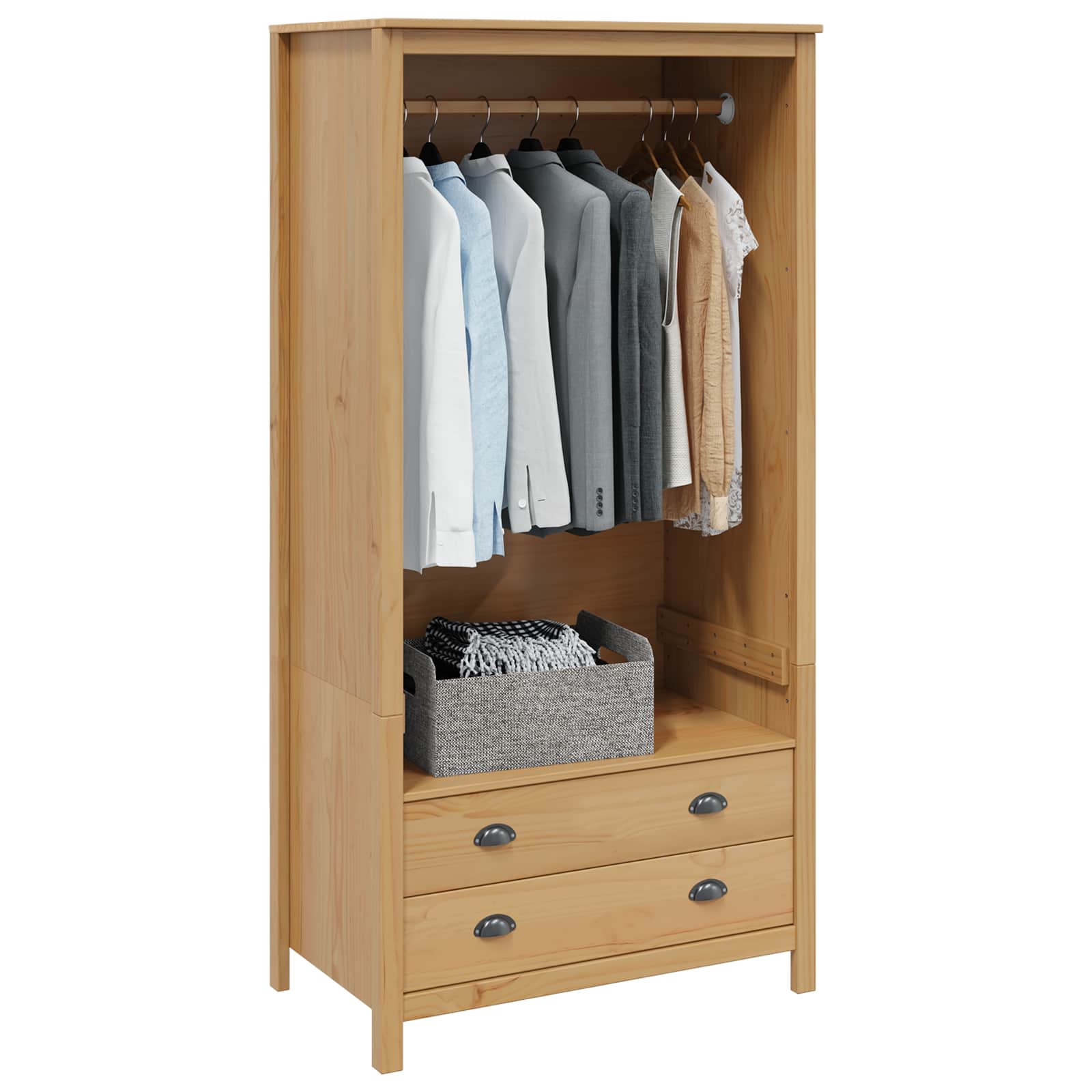 vidaXL Kleiderschrank mit Schubladen HILL Honigbraun 84 x 50 x 170 cm