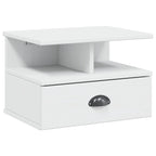 vidaXL Nachttisch HILL Weiß 40 x 31 x 27 cm Massives Kiefernholz