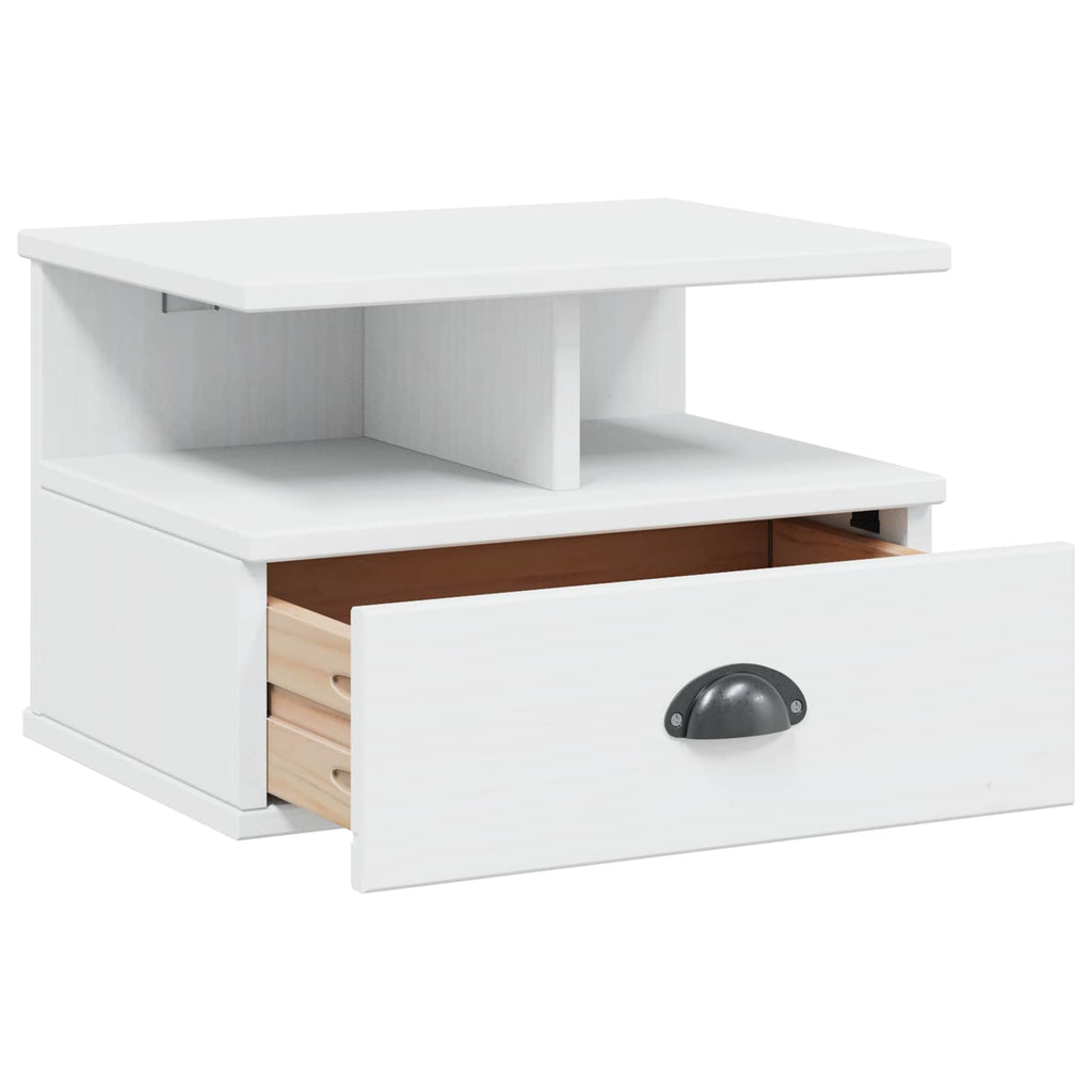 vidaXL Nachttisch HILL Weiß 40 x 31 x 27 cm Massives Kiefernholz