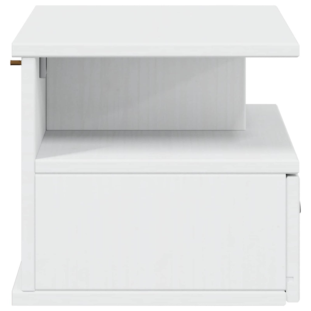 vidaXL Nachttisch HILL Weiß 40 x 31 x 27 cm Massives Kiefernholz