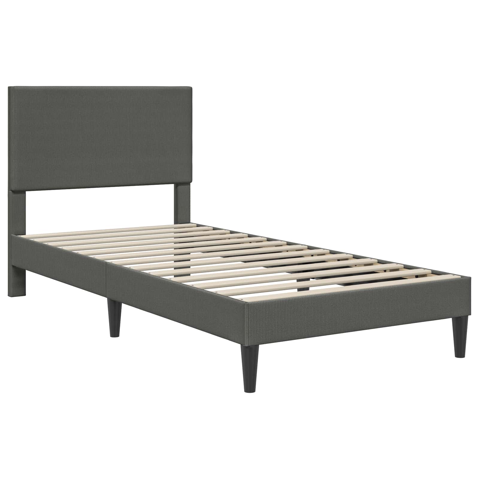 vidaXL Bettrahmen mit Kopfteil Dunkelgrau 90 x 190 cm Cordstoff