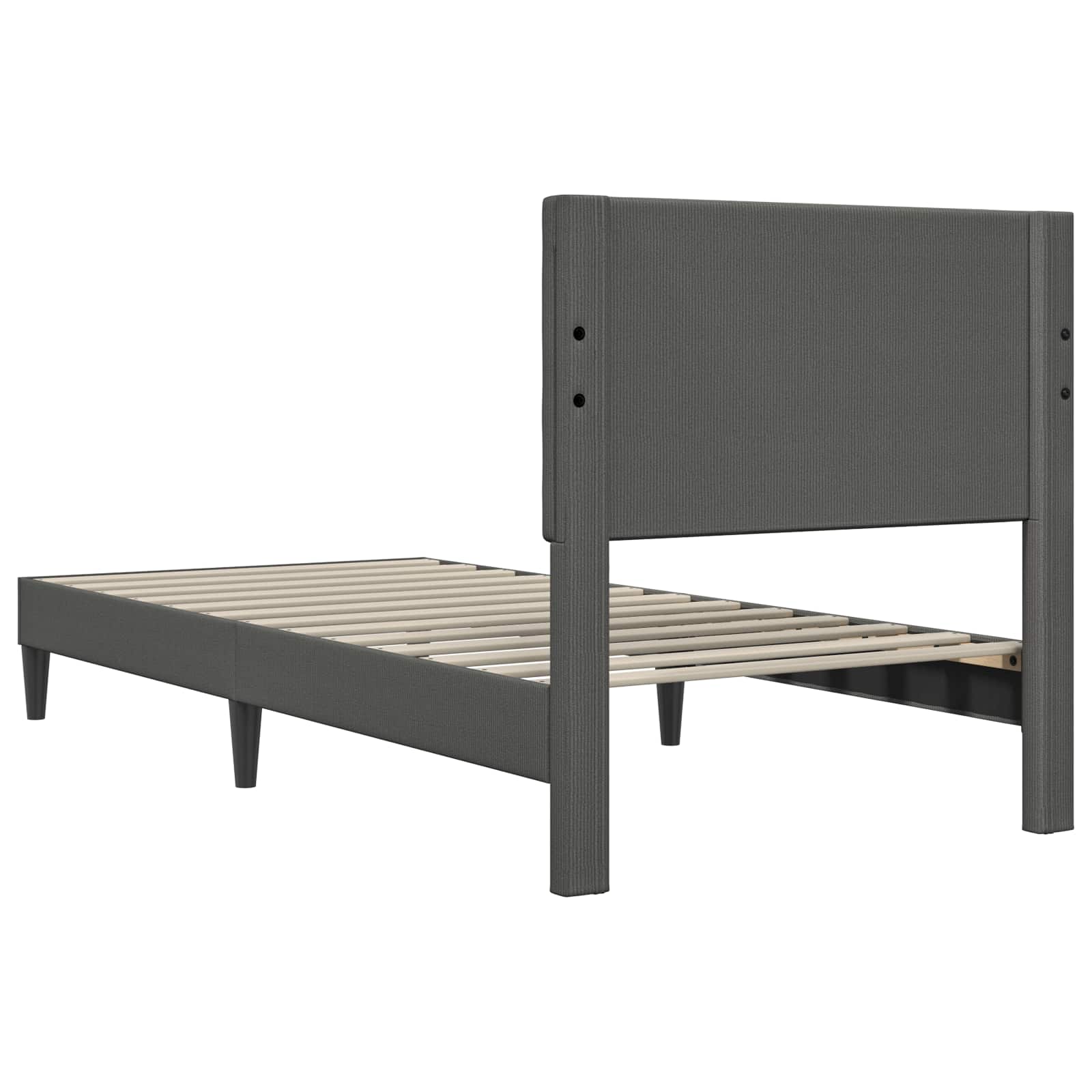 vidaXL Bettrahmen mit Kopfteil Dunkelgrau 90 x 190 cm Cordstoff