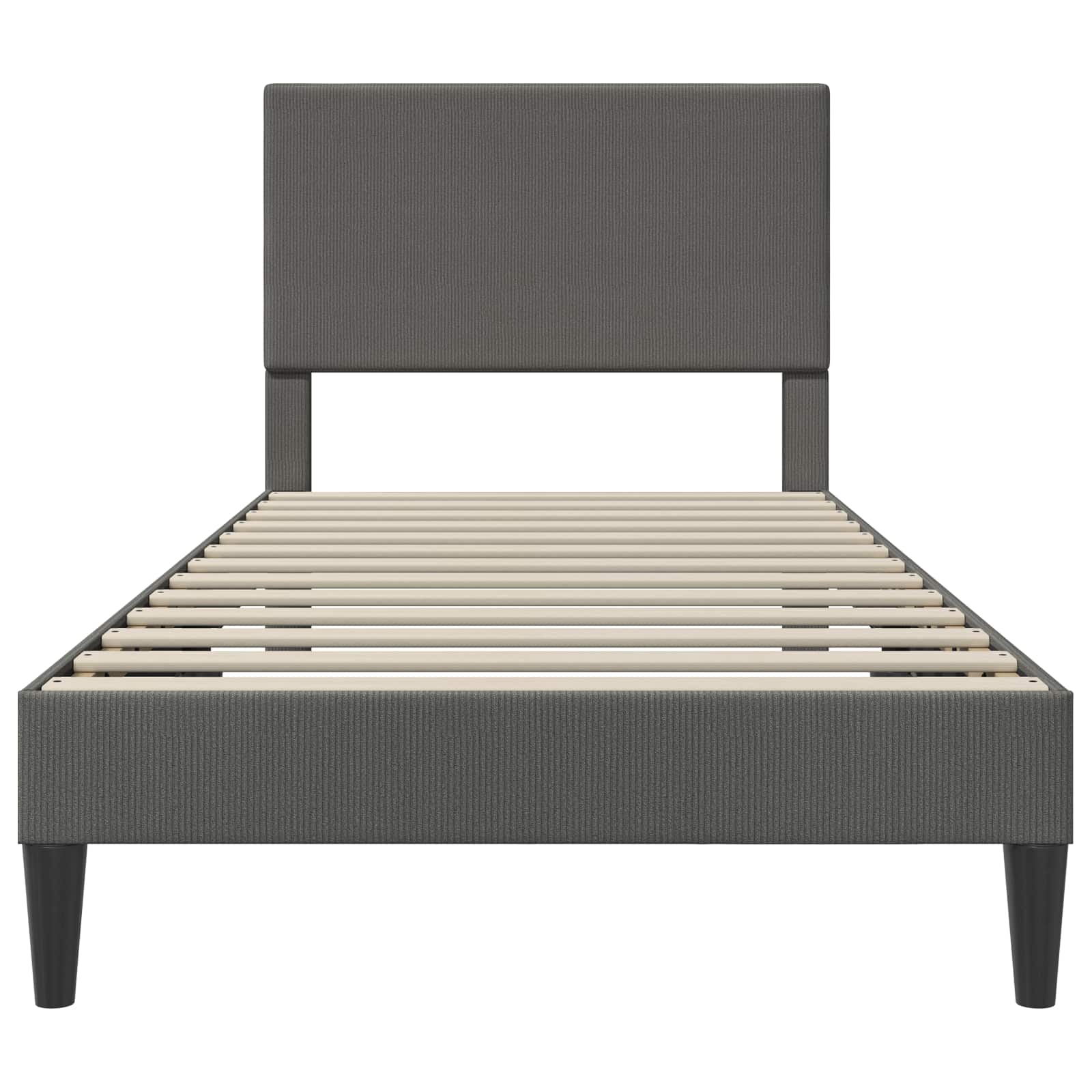 vidaXL Bettrahmen mit Kopfteil Dunkelgrau 90 x 190 cm Cordstoff