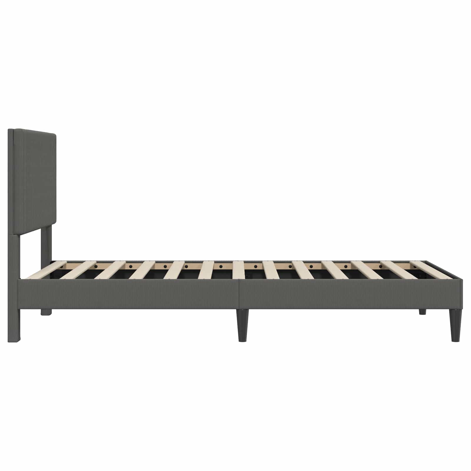 vidaXL Bettrahmen mit Kopfteil Dunkelgrau 90 x 190 cm Cordstoff