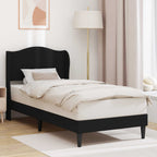 vidaXL Bettrahmen mit Kopfteil Schwarz 90 x 190 cm Kunstleder