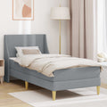 vidaXL Bettgestell mit Matratze Hellgrau 80x 200 cm Polyester