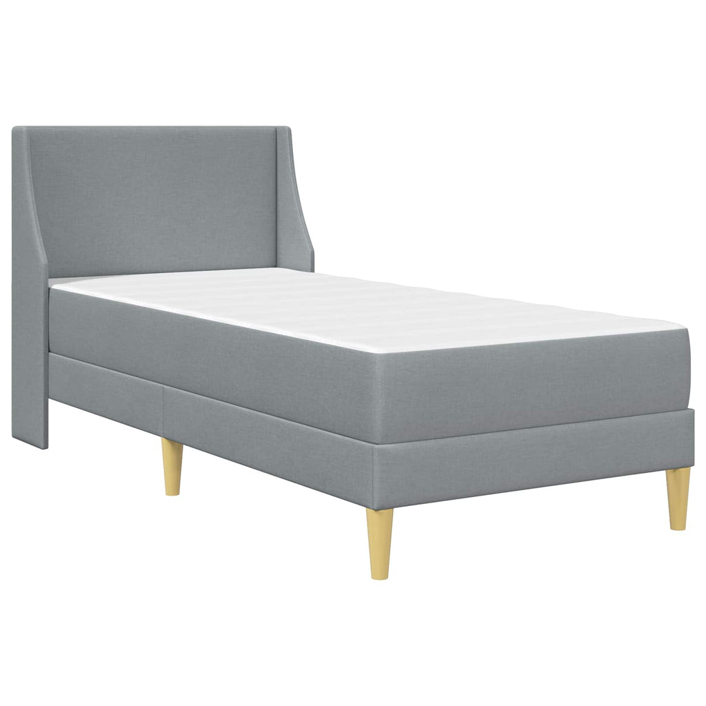 vidaXL Bettgestell mit Matratze Hellgrau 80x 200 cm Polyester