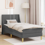 vidaXL Bettgestell mit Matratze mit Kopfteil Polyester