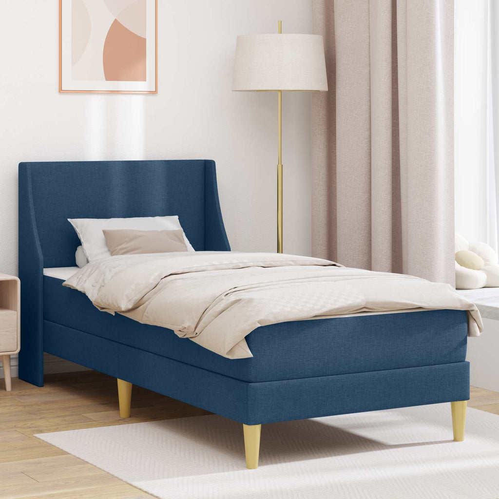 vidaXL Bettgestell mit Matratze mit Kopfteil Polyester