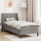 vidaXL Bettgestell mit Matratze Hellgrau 80 x 200 cm Samt