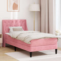 vidaXL Bettgestell mit Matratze mit Matratze Rosa 80 x 200 cm Samt
