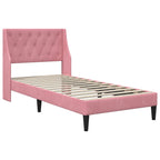 vidaXL Bettgestell mit Matratze mit Matratze Rosa 80 x 200 cm Samt