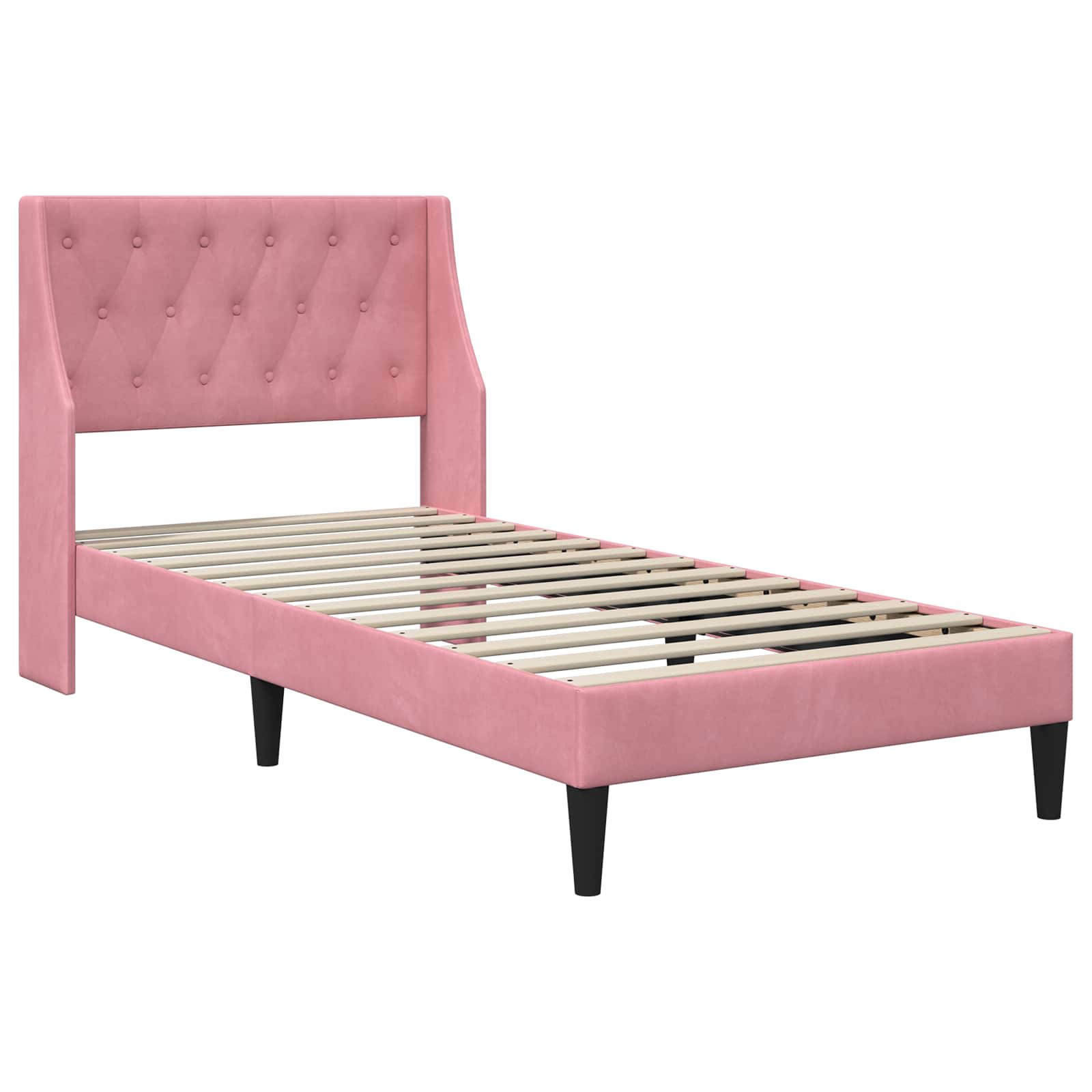 vidaXL Bettgestell mit Matratze mit Matratze Rosa 80 x 200 cm Samt