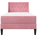 vidaXL Bettgestell mit Matratze mit Matratze Rosa 80 x 200 cm Samt