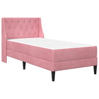 vidaXL Bettgestell mit Matratze mit Matratze Rosa 80 x 200 cm Samt
