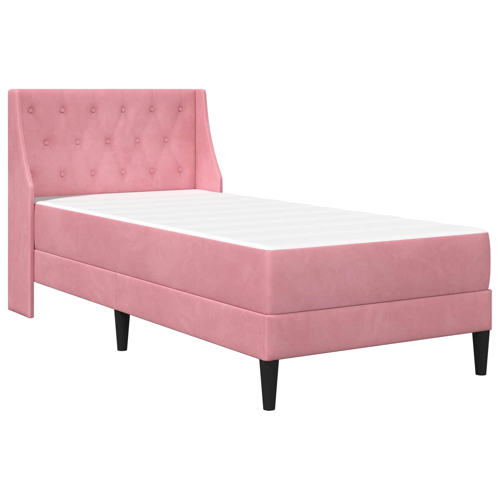 vidaXL Bettgestell mit Matratze mit Matratze Rosa 80 x 200 cm Samt