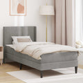 vidaXL Bettgestell mit Matratze mit Kopfteil Hellgrau 80 x 200 cm Samt