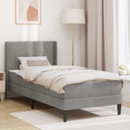 vidaXL Bettgestell mit Matratze mit Kopfteil Hellgrau 80 x 200 cm Samt