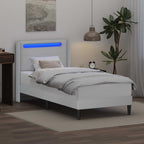 vidaXL Bettgestell mit Matratze Weiß 80 x 200 cm Kunstleder