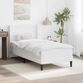 vidaXL Bettgestell mit Matratze Weiß 80 x 200 cm Kunstleder