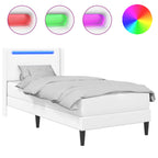 vidaXL Bettgestell mit Matratze Weiß 80 x 200 cm Kunstleder