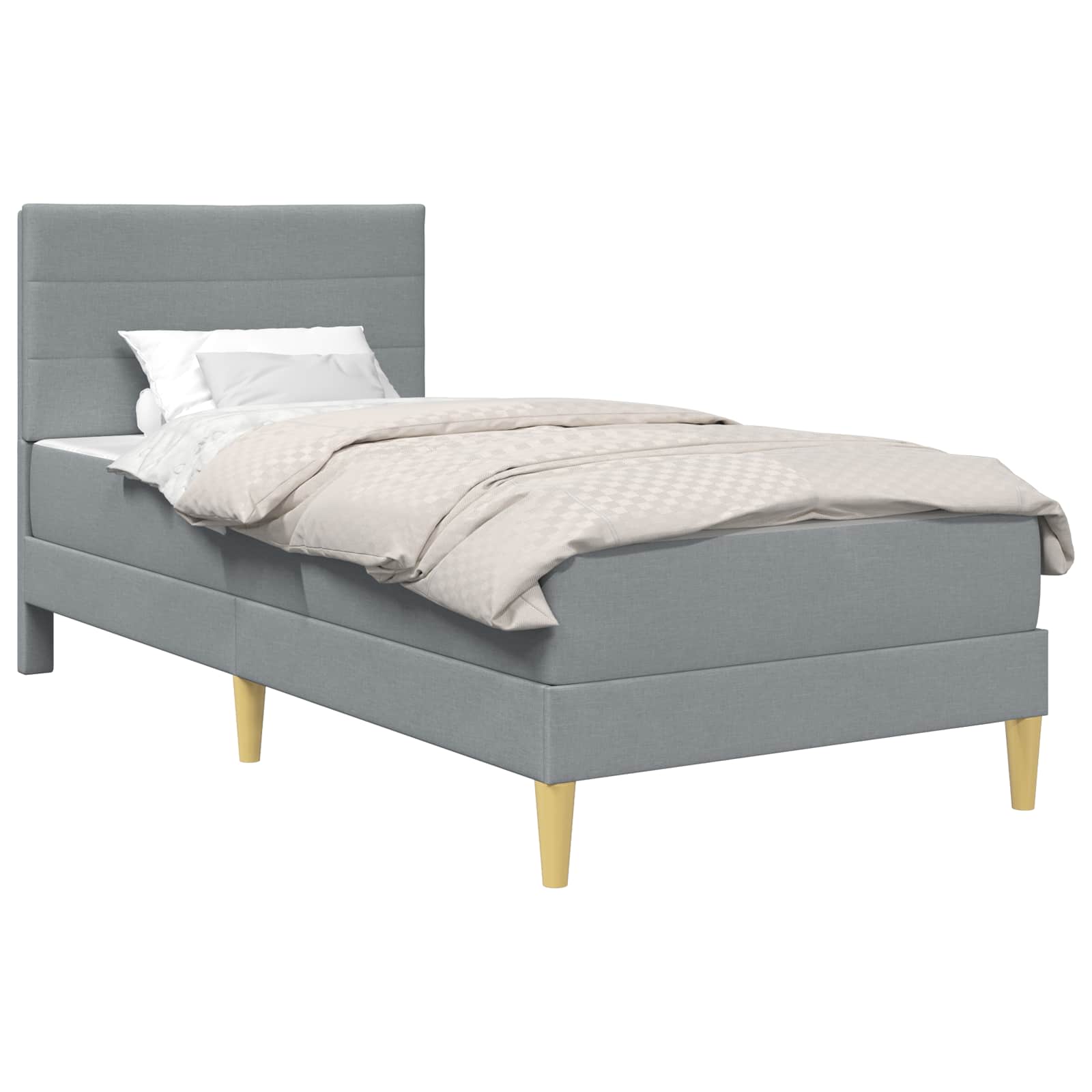 vidaXL Bettrahmen Hellgrau 80 x 200 cm Polyester