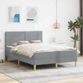 vidaXL Bettrahmen vidaXL Bettrahmen Hellgrau 120 x 190 cm Polyester