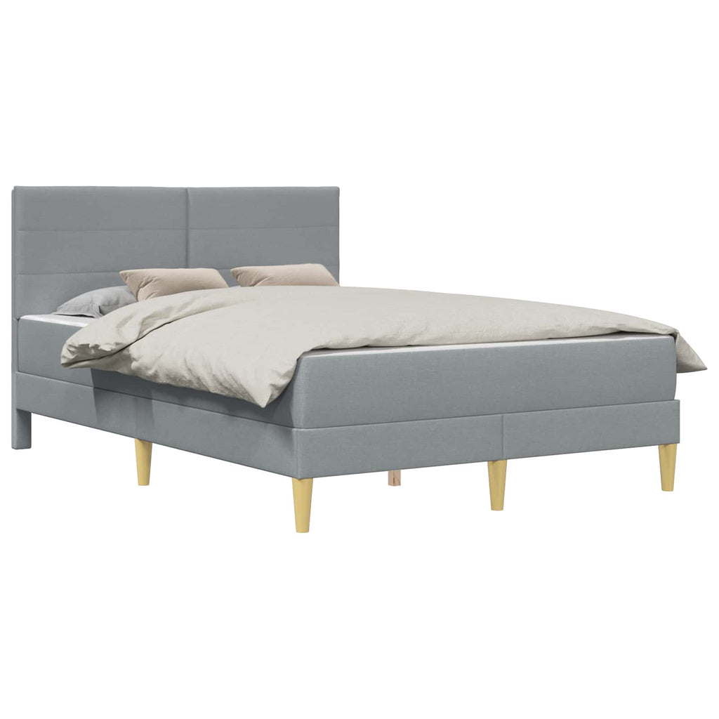 vidaXL Bettrahmen vidaXL Bettrahmen Hellgrau 120 x 190 cm Polyester