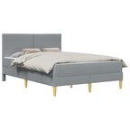 vidaXL Bettrahmen vidaXL Bettrahmen Hellgrau 120 x 190 cm Polyester