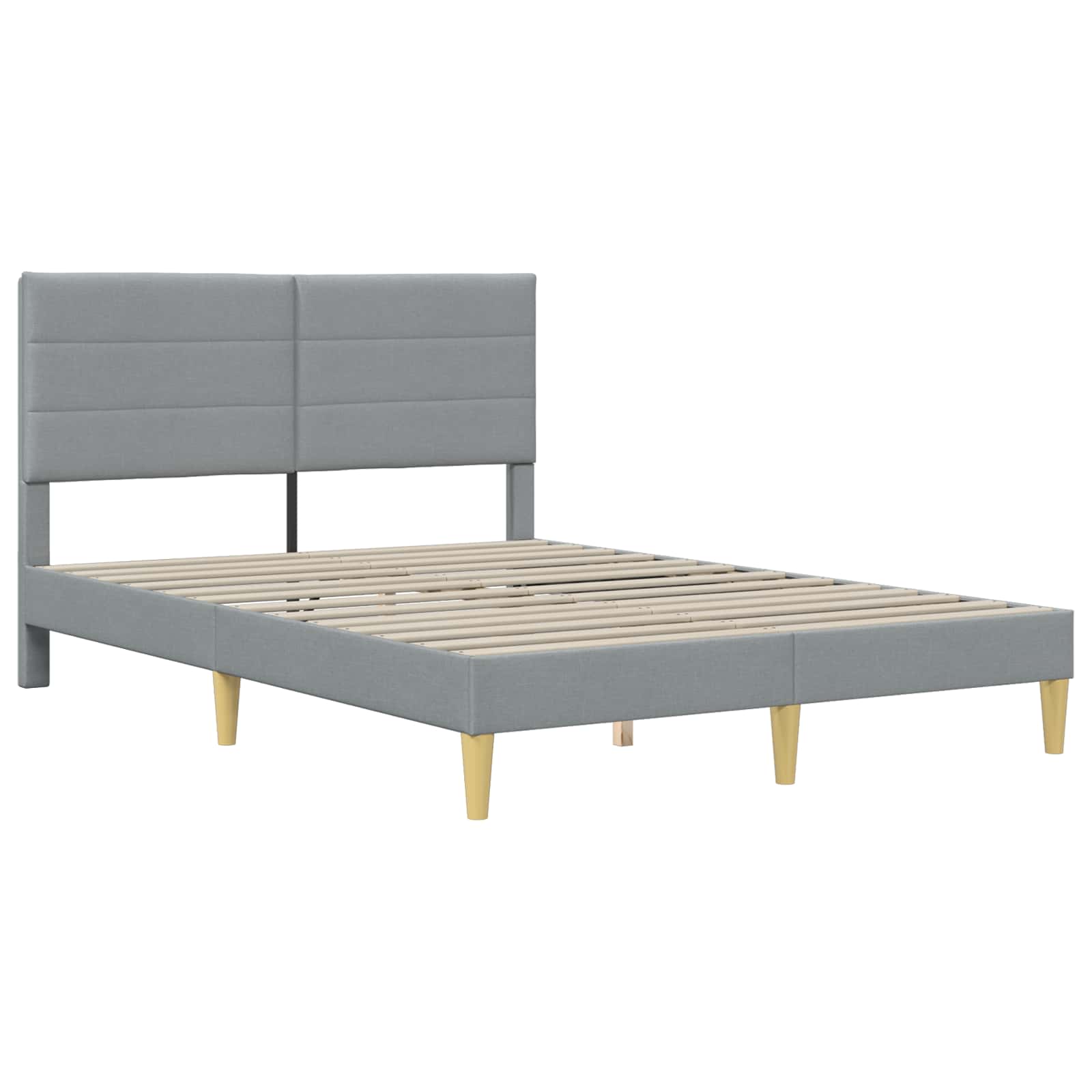 vidaXL Bettrahmen vidaXL Bettrahmen Hellgrau 120 x 190 cm Polyester