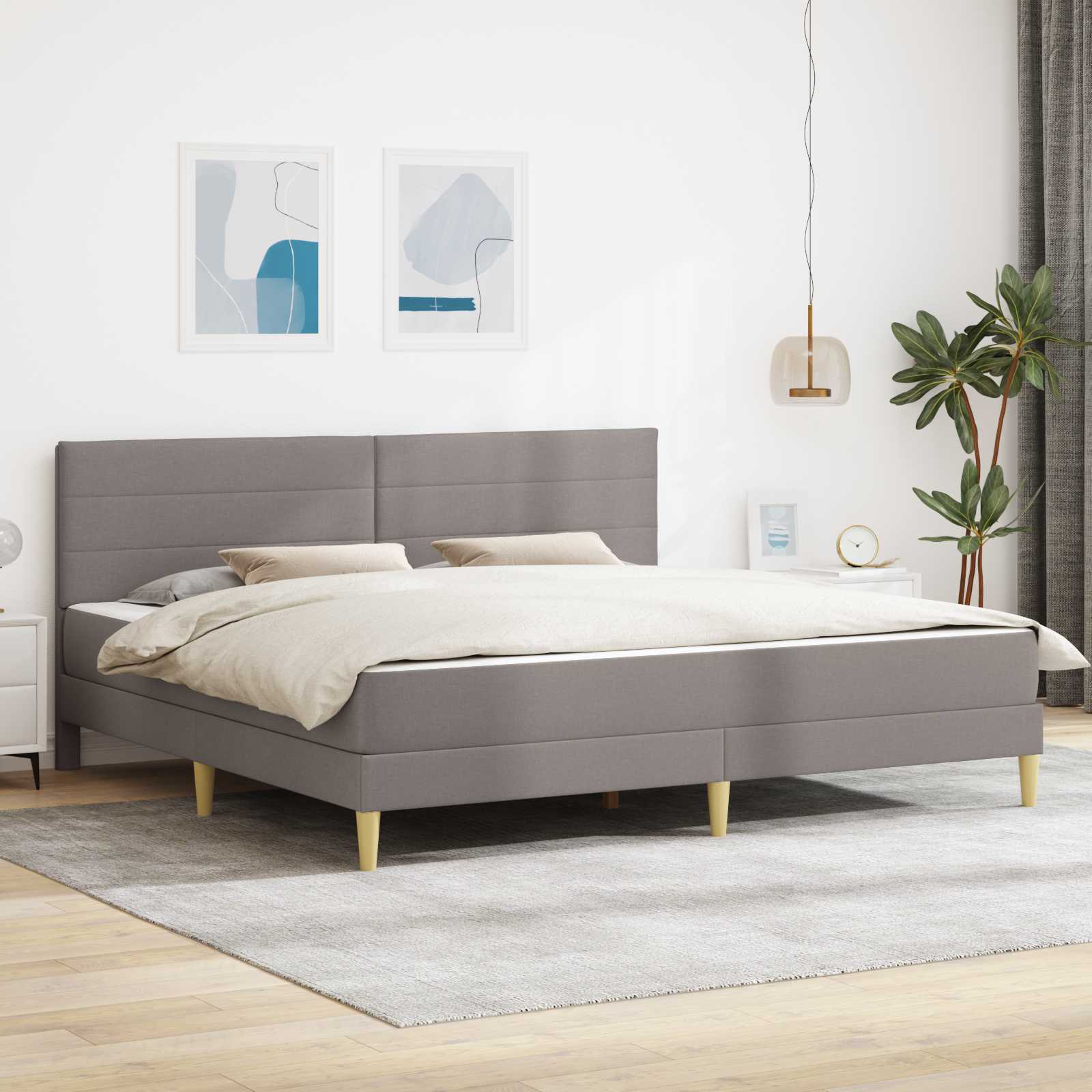 vidaXL Bettrahmen 200 x 200 cm Taupe