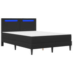 vidaXL Bettrahmen mit LED-Lichtleisten mit Kopfteil 2 pcs Kunstleder