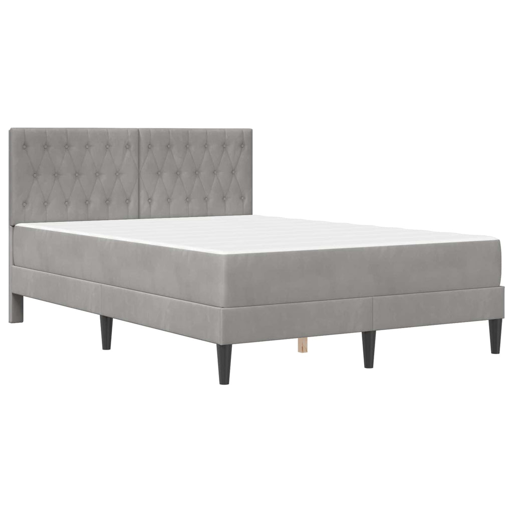 vidaXL Bettgestell mit Matratze vidaXL Hellgrau 120 x 190 cm Samt