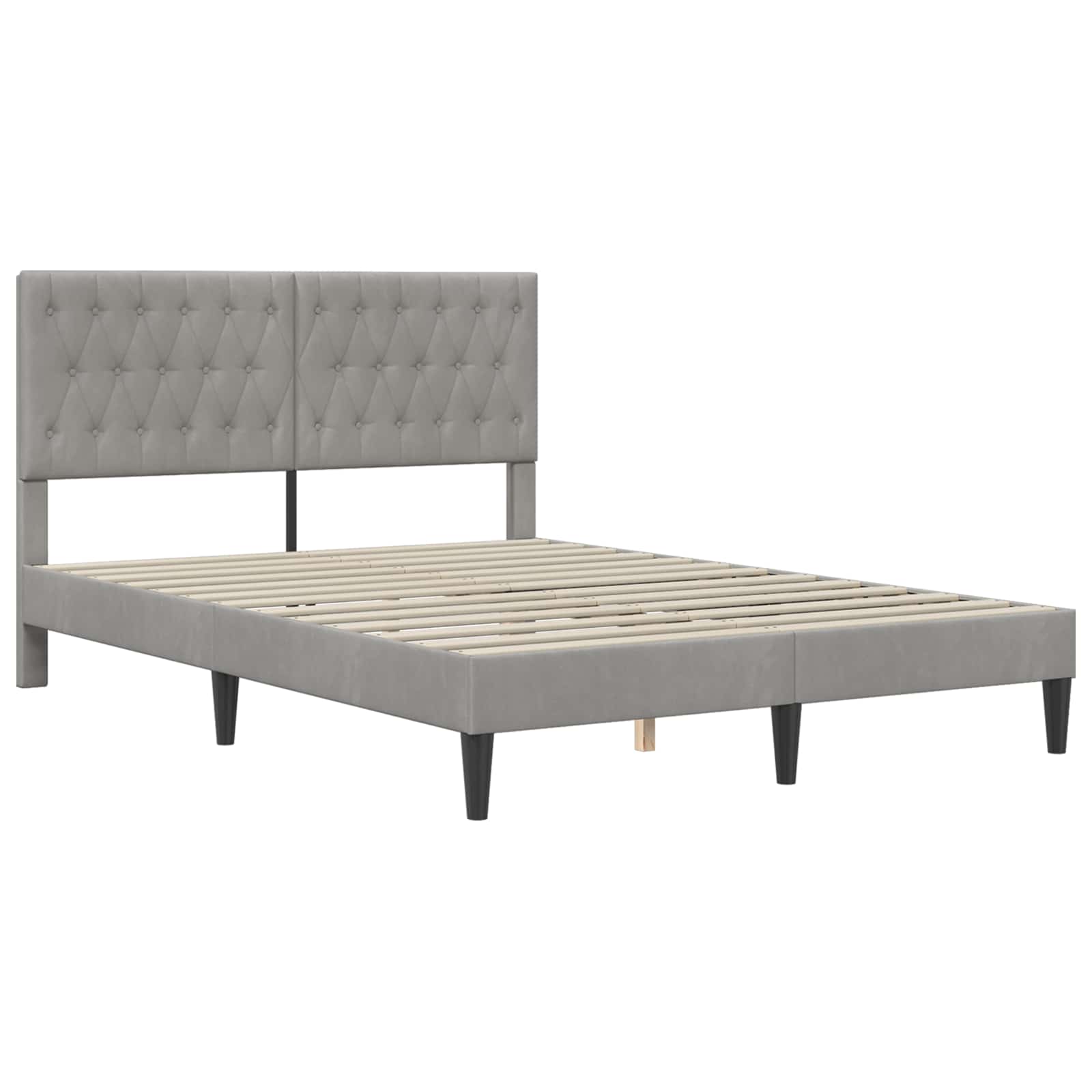 vidaXL Bettgestell mit Matratze vidaXL Hellgrau 120 x 190 cm Samt