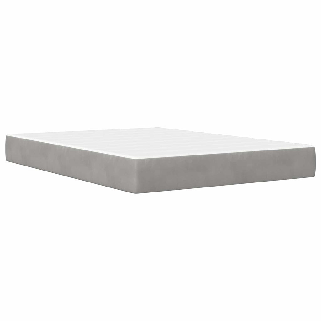 vidaXL Bettgestell mit Matratze vidaXL Hellgrau 120 x 190 cm Samt