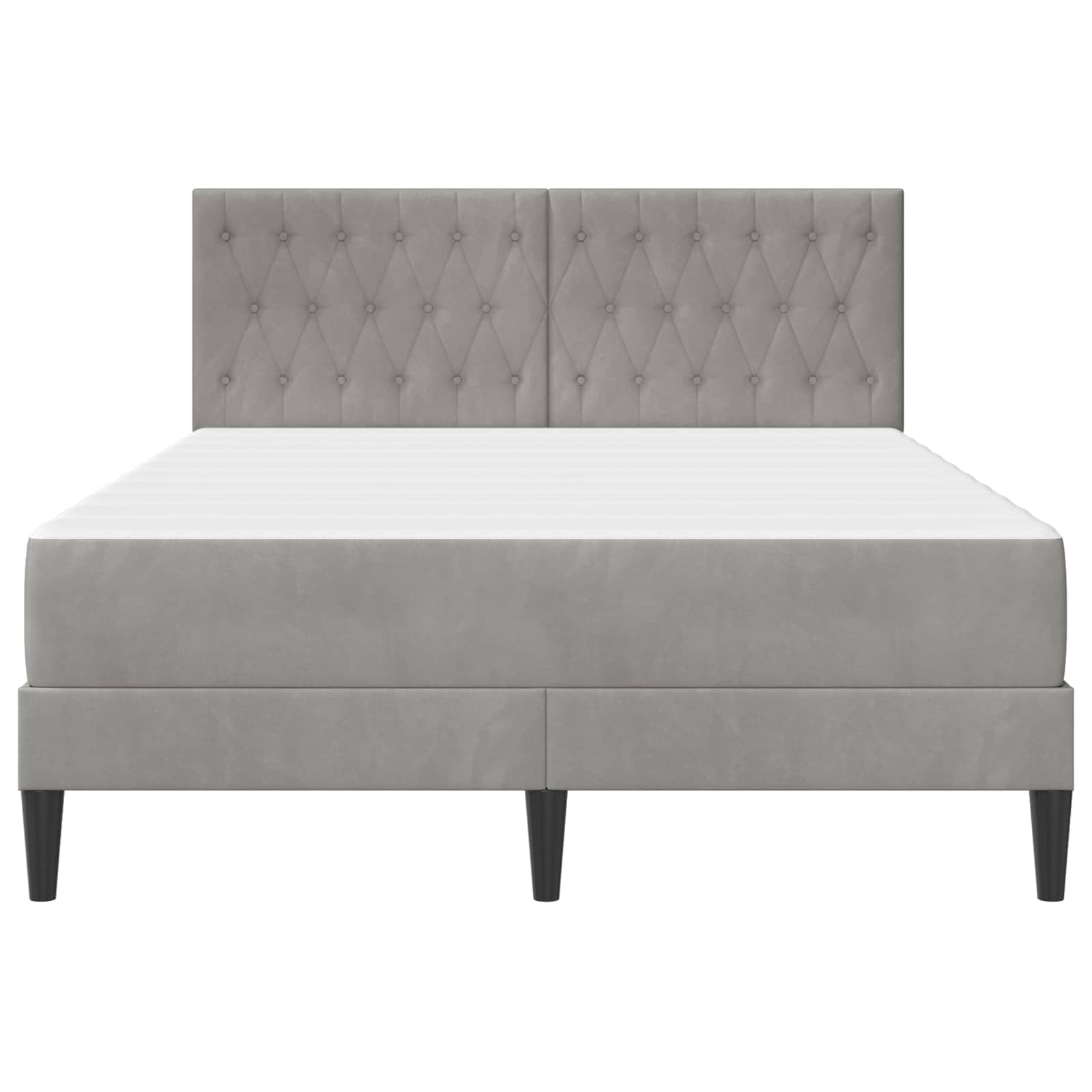 vidaXL Bettgestell mit Matratze vidaXL Hellgrau 120 x 190 cm Samt